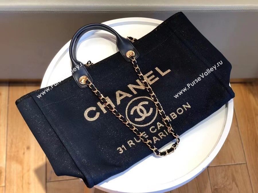 Chanel Deauville Shiny Denim Maxi Shopping Bag A93786 Blue 2021 09 (SM-21031615)