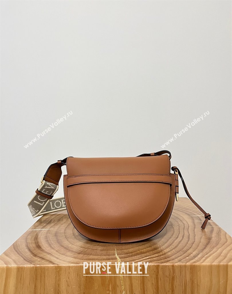 Loewe Small Gate Dual Bag in Soft Calfskin and Jacquard Strap Caramel 2024 Top (KK-24060312)