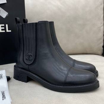 Chanel Calfskin Short Boots 405 All Black 2020 (DLY-20120429)