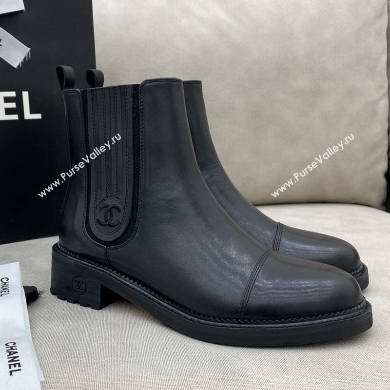 Chanel Calfskin Short Boots 405 All Black 2020 (DLY-20120429)