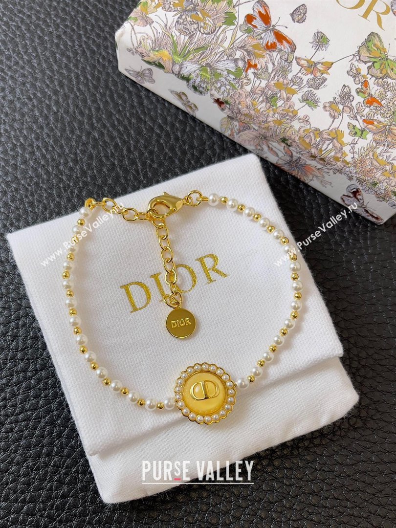 Dior Petit CD Baroque Bracelet with Yellow Glass 2024 (YF-24042319)