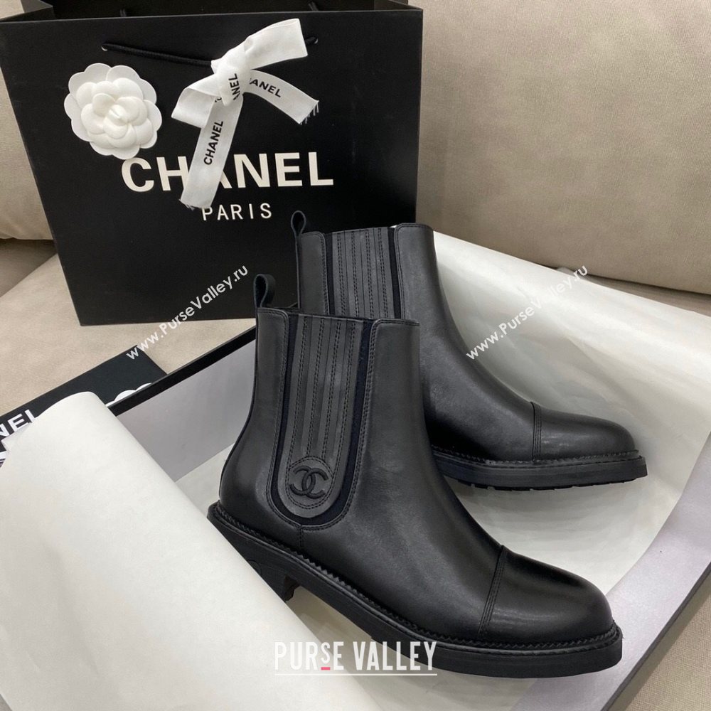 Chanel Calfskin Short Boots 405 All Black 2020 (DLY-20120429)