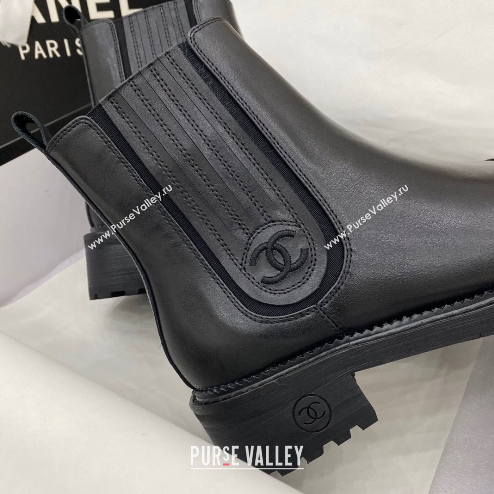 Chanel Calfskin Short Boots 405 All Black 2020 (DLY-20120429)