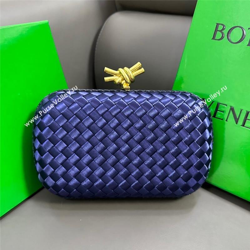 Bottega Veneta Knot Minaudiere Clutch in Intreccio Fabric 717622 Blue 2023 (MS-23101317)