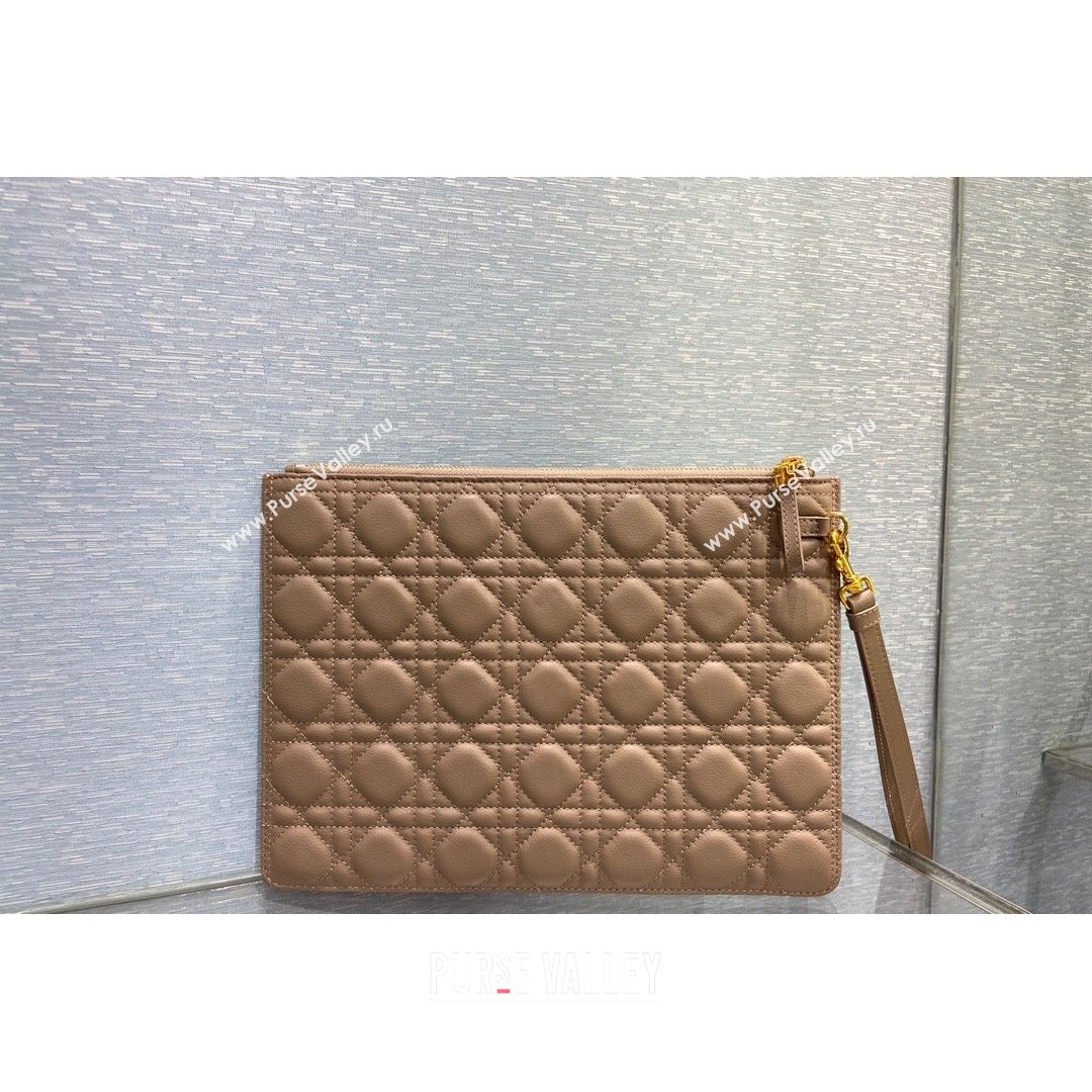 Dior Large Caro Daily Pouch in Beige Supple Cannage Calfskin 2021 (BINF-21090824)