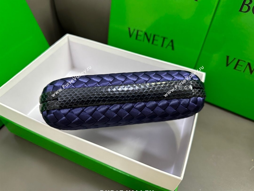 Bottega Veneta Knot Minaudiere Clutch in Intreccio Fabric 717622 Blue 2023 (MS-23101317)