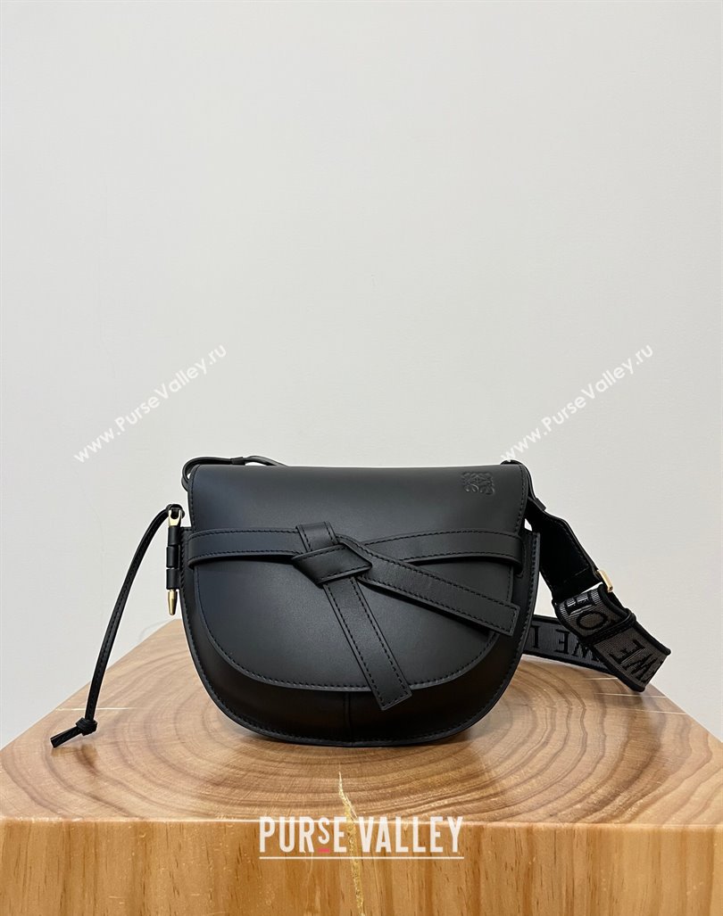 Loewe Small Gate Dual Bag in Soft Calfskin and Jacquard Strap Black 2024 Top (KK-24060316 )