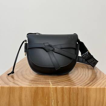 Loewe Small Gate Dual Bag in Soft Calfskin and Jacquard Strap Black 2024 Top (KK-24060316 )