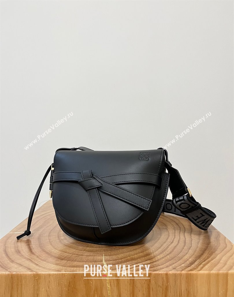 Loewe Small Gate Dual Bag in Soft Calfskin and Jacquard Strap Black 2024 Top (KK-24060316 )