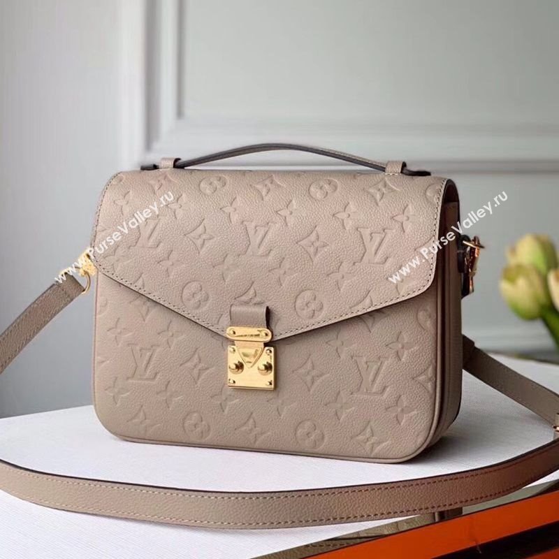 Louis Vuitton Pochette Metis Monogram Embossed Leather Shoulder Bag M44881 Grey 2024 (KI-241105095)