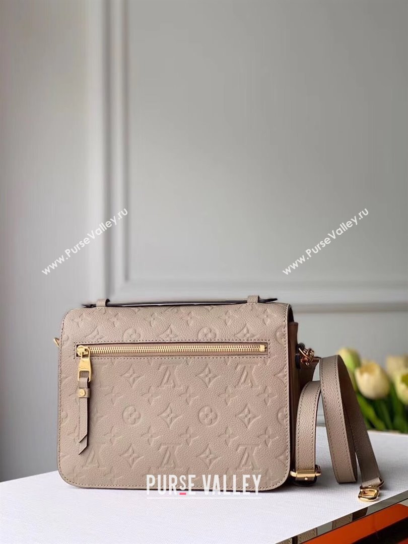 Louis Vuitton Pochette Metis Monogram Embossed Leather Shoulder Bag M44881 Grey 2024 (KI-241105095)