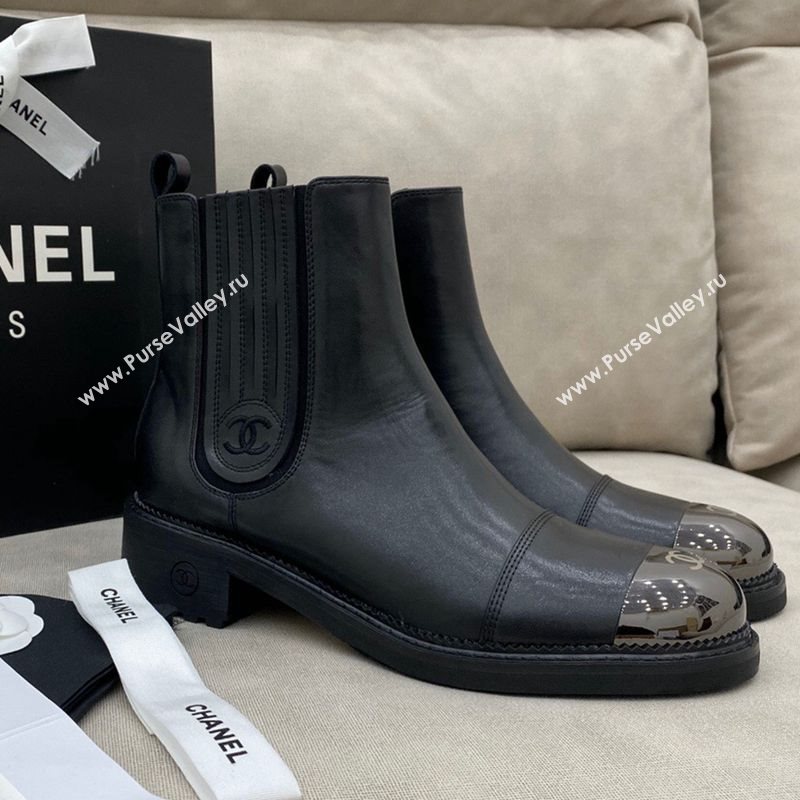 Chanel Calfskin Short Boots 405 Black/Silver 2020 (DLY-20120431)