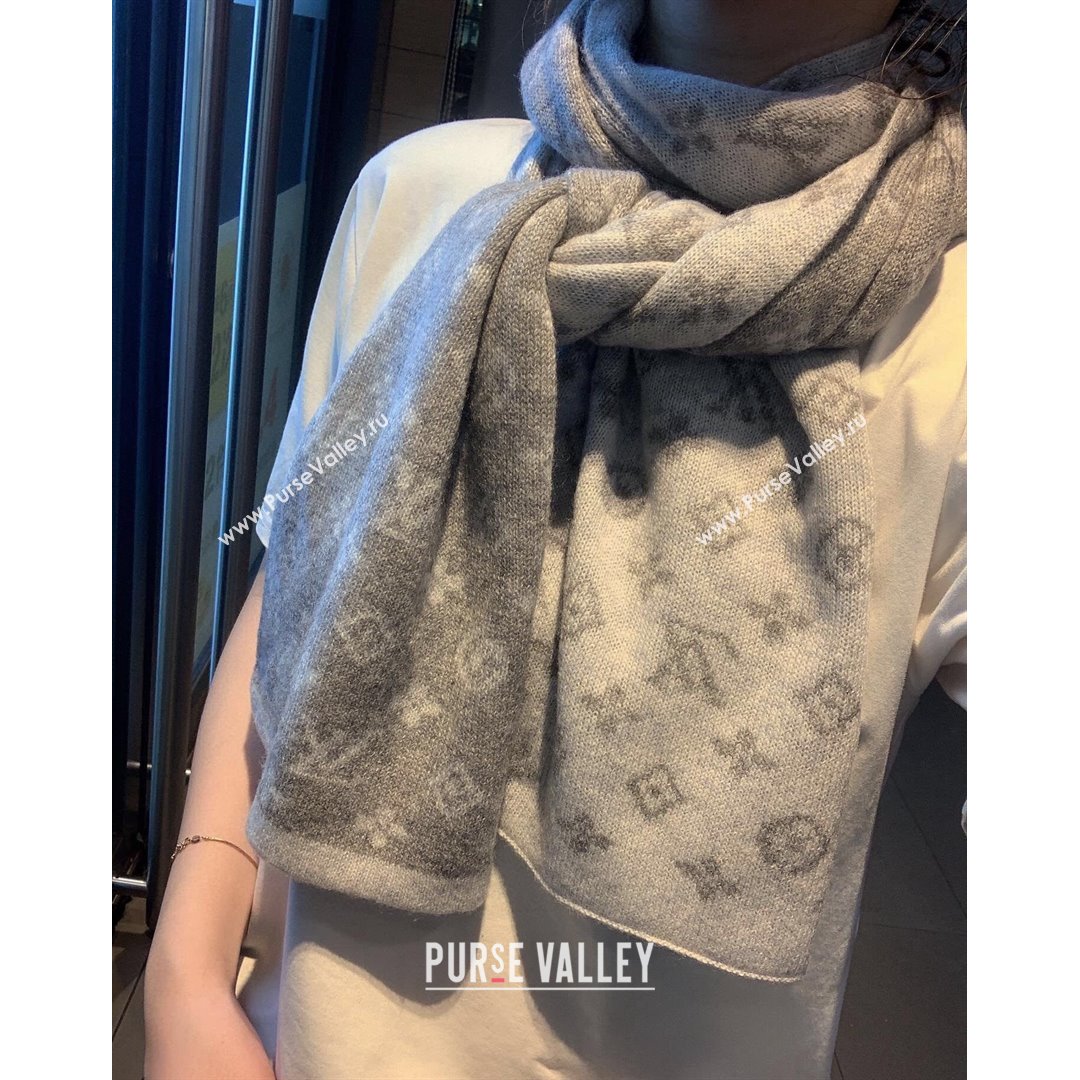 Louis Vuitton Monogram Denim Scarf M76246 CS04 Grey 2021 (A-210903070)