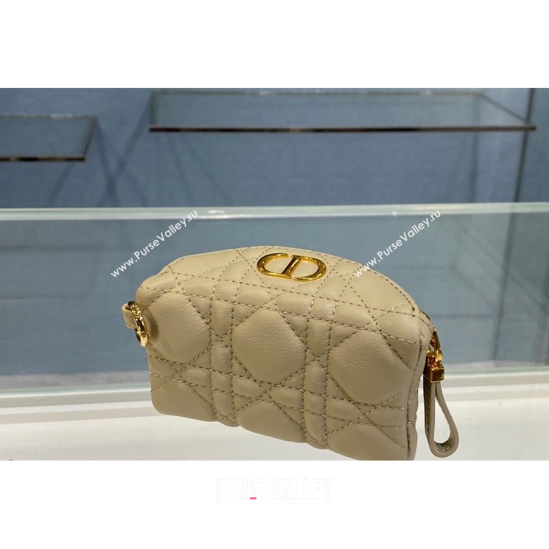 Dior 30 Montaigne Coin Purse Wallet in Beige Supple Cannage Calfskin 2021 (BINF-21090827)