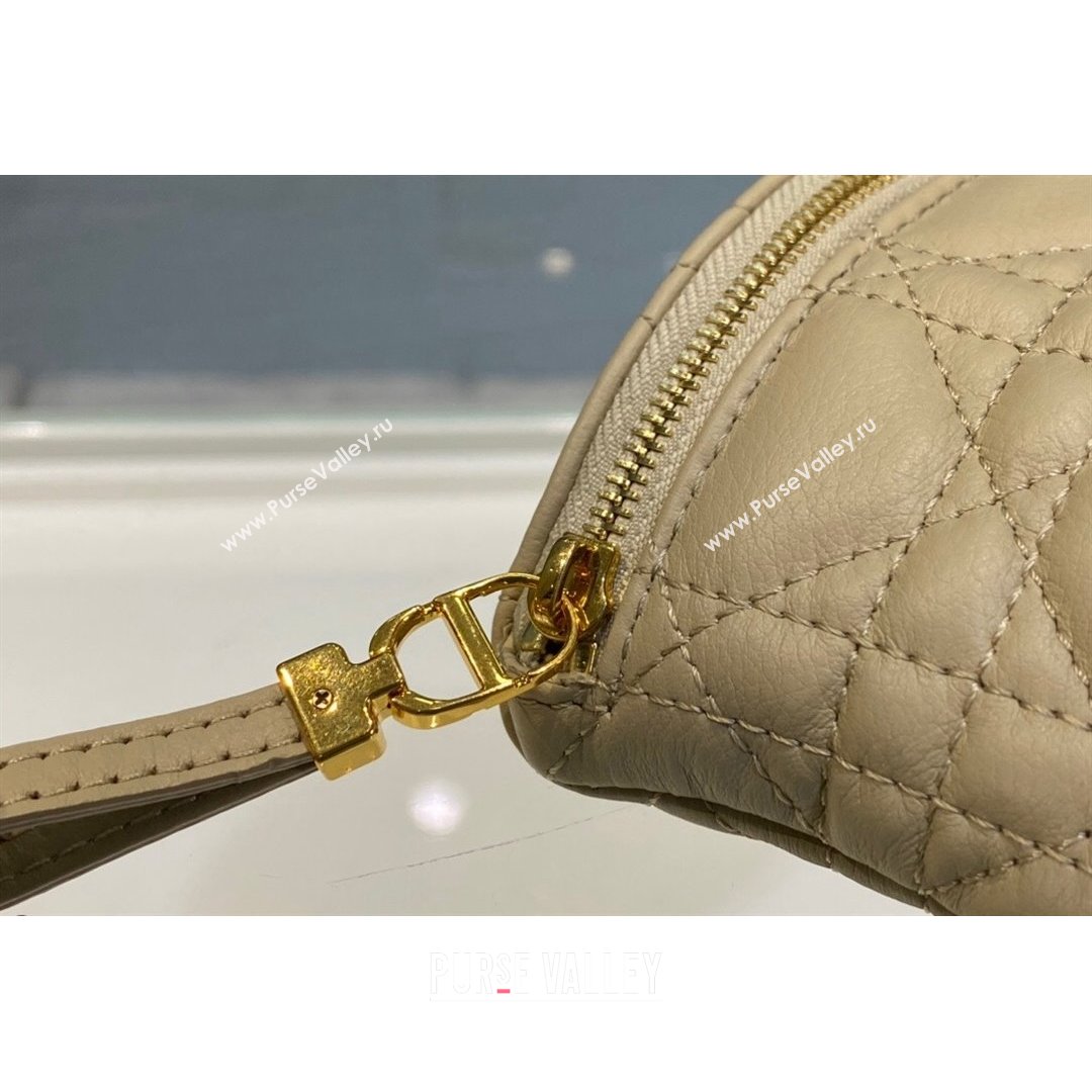 Dior 30 Montaigne Coin Purse Wallet in Beige Supple Cannage Calfskin 2021 (BINF-21090827)