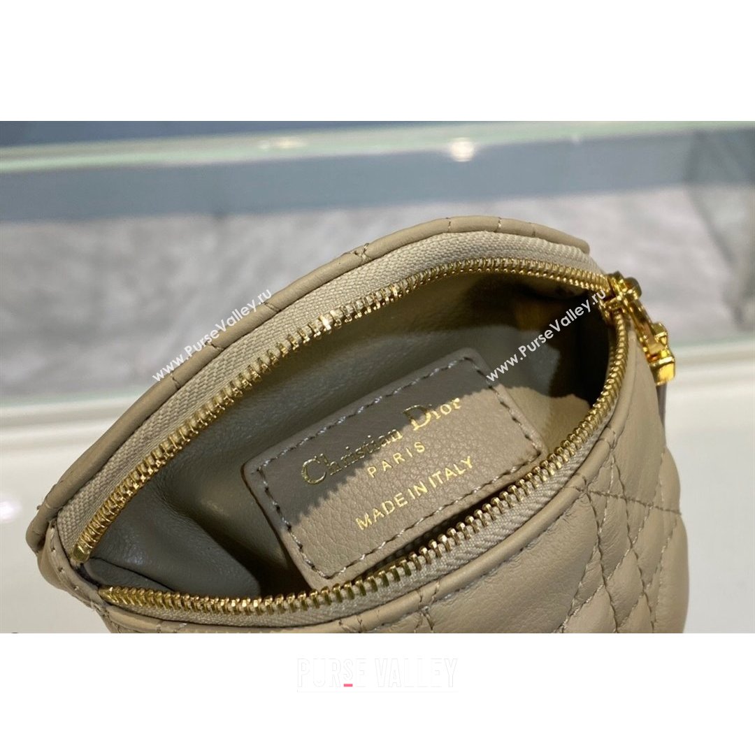 Dior 30 Montaigne Coin Purse Wallet in Beige Supple Cannage Calfskin 2021 (BINF-21090827)