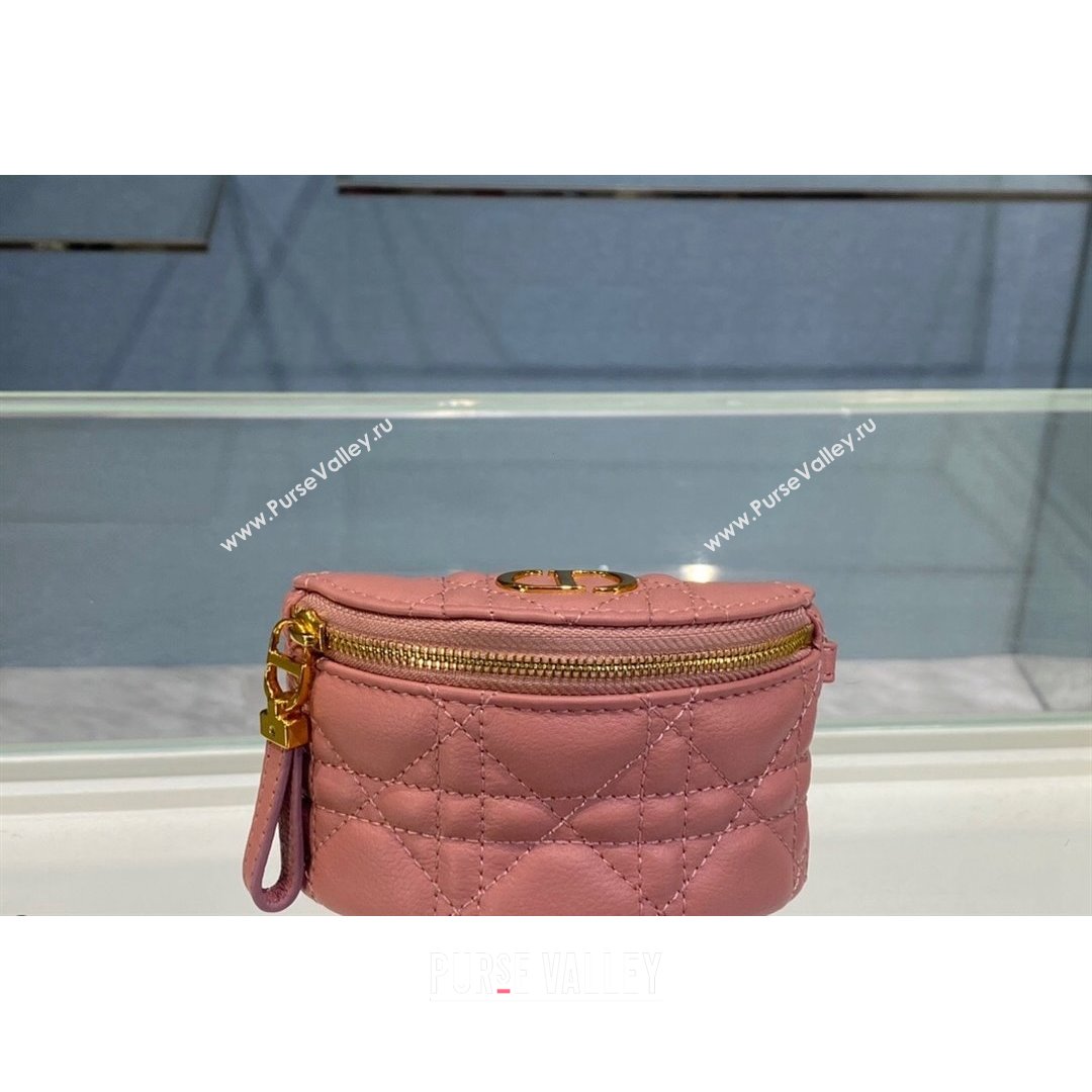 Dior 30 Montaigne Coin Purse Wallet in Pink Supple Cannage Calfskin 2021 (BINF-21090828)