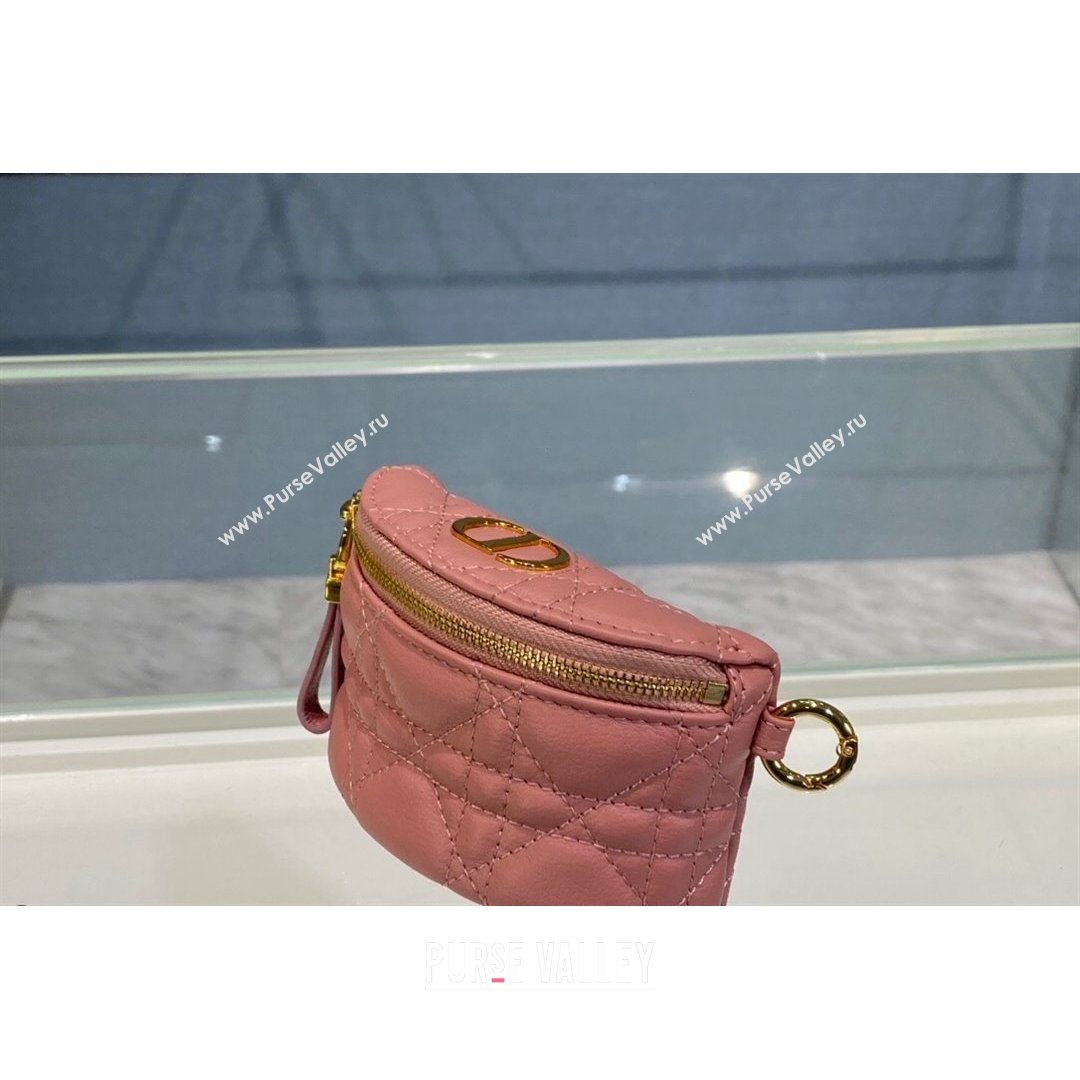 Dior 30 Montaigne Coin Purse Wallet in Pink Supple Cannage Calfskin 2021 (BINF-21090828)