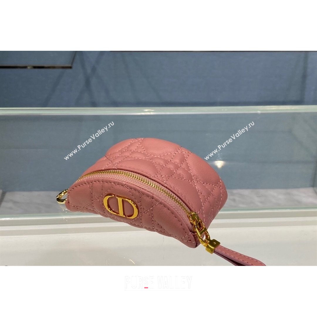 Dior 30 Montaigne Coin Purse Wallet in Pink Supple Cannage Calfskin 2021 (BINF-21090828)