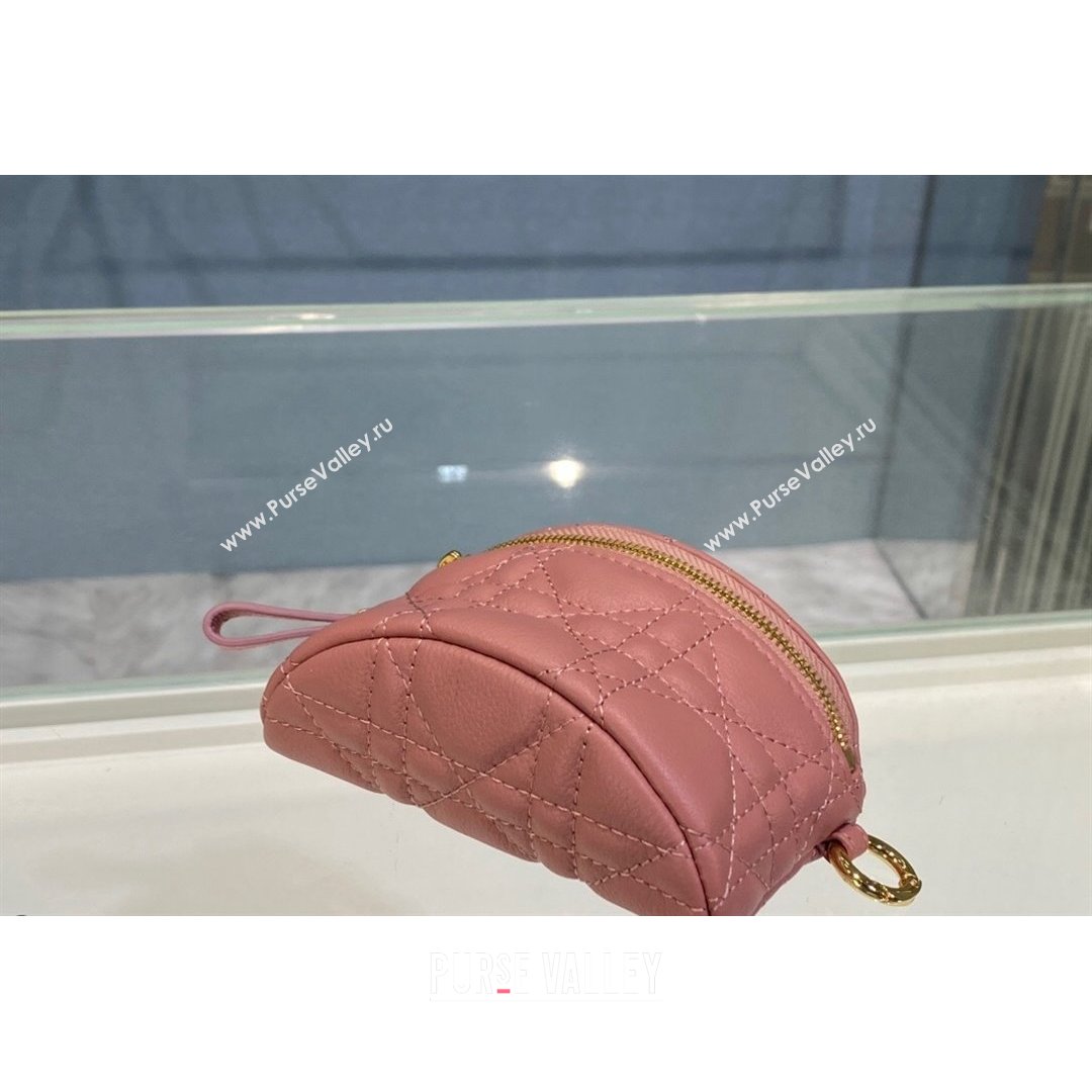 Dior 30 Montaigne Coin Purse Wallet in Pink Supple Cannage Calfskin 2021 (BINF-21090828)