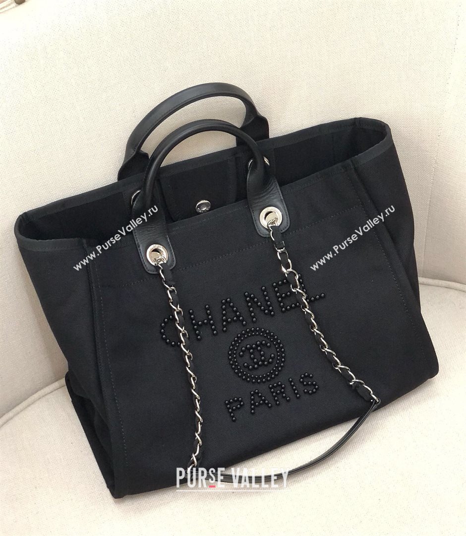 Chanel Deauville Large Shopping Bag A66941 Black 2021 12 (SM-21031618)