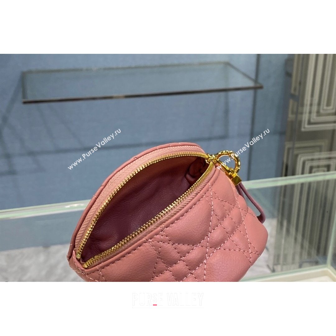 Dior 30 Montaigne Coin Purse Wallet in Pink Supple Cannage Calfskin 2021 (BINF-21090828)