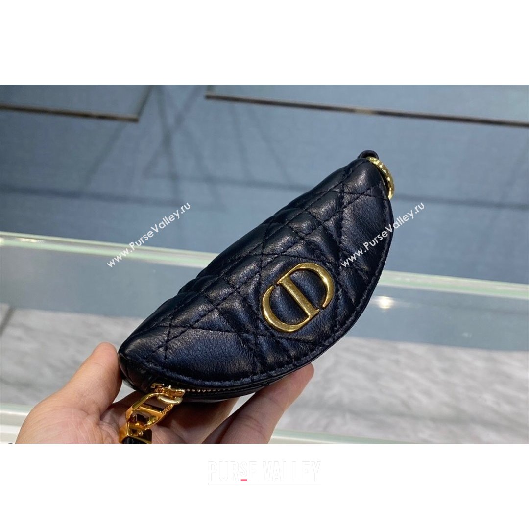 Dior 30 Montaigne Coin Purse Wallet in Black Supple Cannage Calfskin 2021 (BINF-21090825)