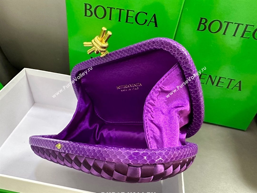 Bottega Veneta Knot Minaudiere Clutch in Intreccio Fabric 717622 Purple 2023 (MS-23101327)