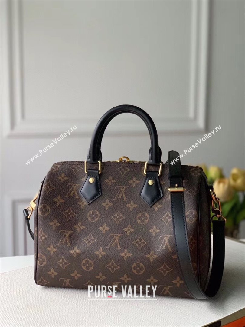 Louis Vuitton Speedy 25 Monogram Canvas Top Handle Bag M48285 Black 2020 (KI-20122901)