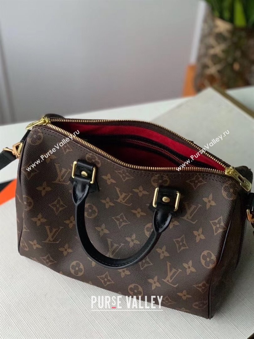 Louis Vuitton Speedy 25 Monogram Canvas Top Handle Bag M48285 Black 2020 (KI-20122901)