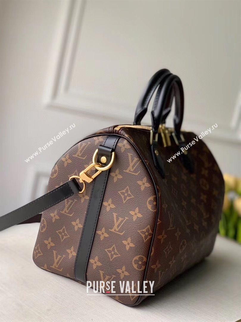 Louis Vuitton Speedy 30 Monogram Canvas Top Handle Bag M48284 Black 2020 (KI-20122902)