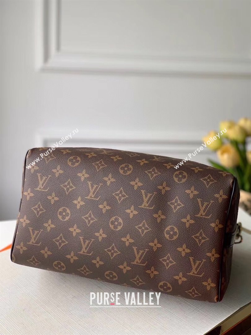 Louis Vuitton Speedy 30 Monogram Canvas Top Handle Bag M48284 Black 2020 (KI-20122902)