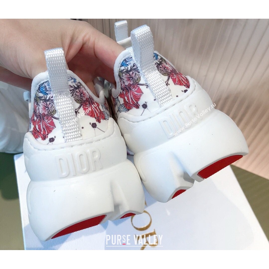 Dior D-Connect Dioramour Sneakers in Zodiac Printed Technical Fabric Multicolor/Pink 2021 (KL-21081619)