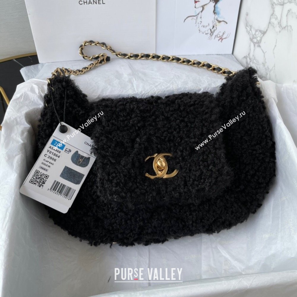 Chanel Wool Hobo Bag AS4468 Black 2023 (YEZI-23111602)