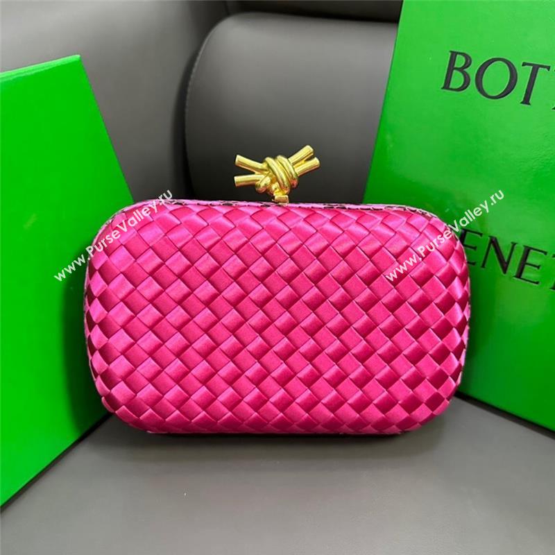 Bottega Veneta Knot Minaudiere Clutch in Intreccio Fabric 717622 Rosy 2023 (MS-23101331)