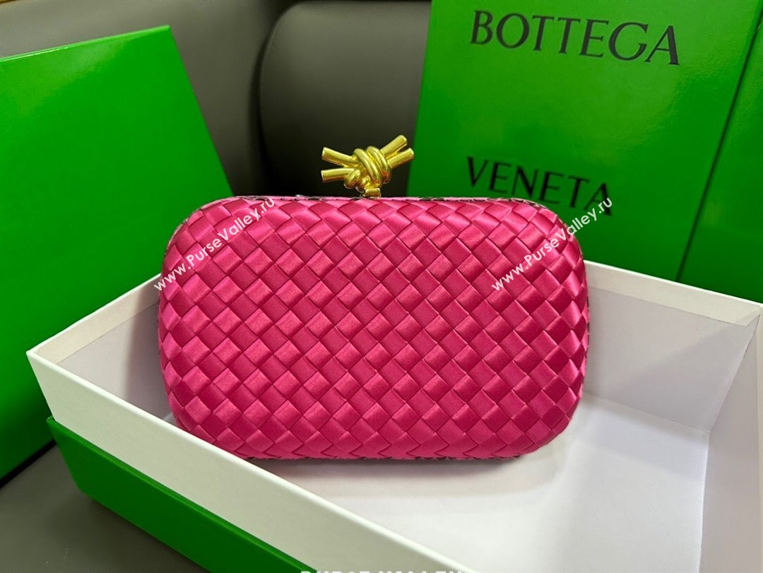 Bottega Veneta Knot Minaudiere Clutch in Intreccio Fabric 717622 Rosy 2023 (MS-23101331)