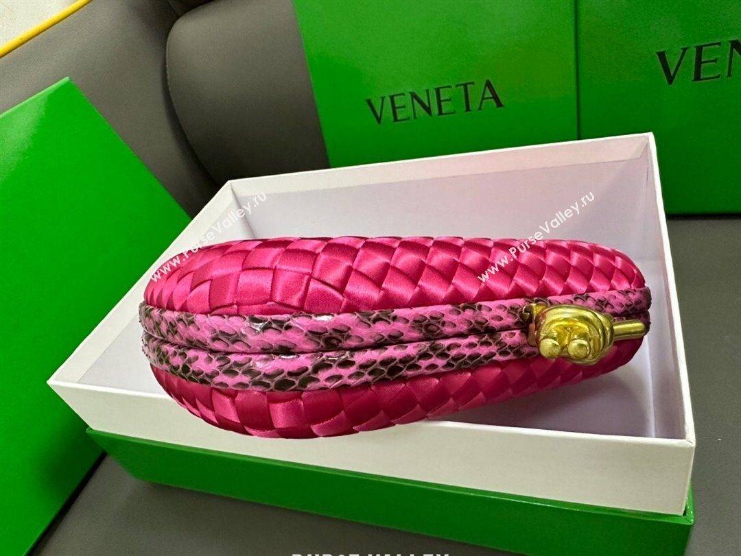 Bottega Veneta Knot Minaudiere Clutch in Intreccio Fabric 717622 Rosy 2023 (MS-23101331)