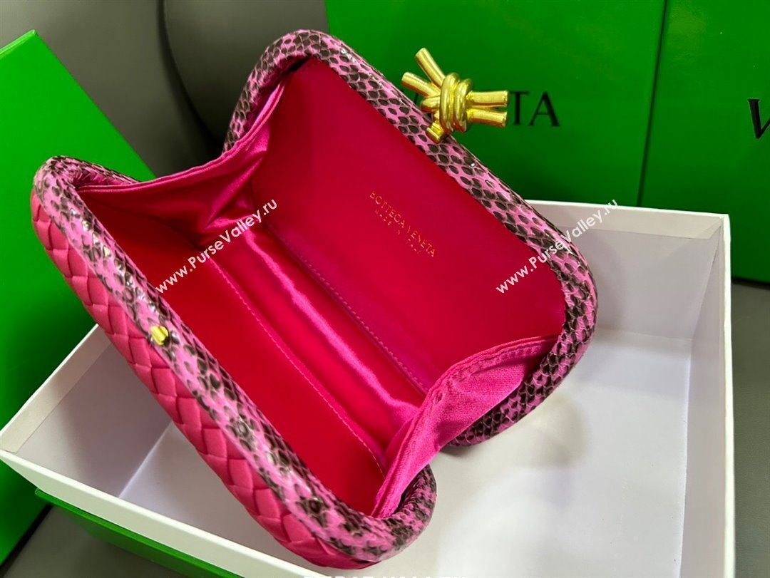 Bottega Veneta Knot Minaudiere Clutch in Intreccio Fabric 717622 Rosy 2023 (MS-23101331)