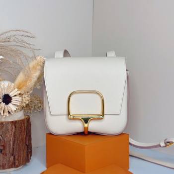 Hermes Della Cavalleria Mini Bag in Epsom Leather White/Gold 2024(Handmade) (XYA-24073005)