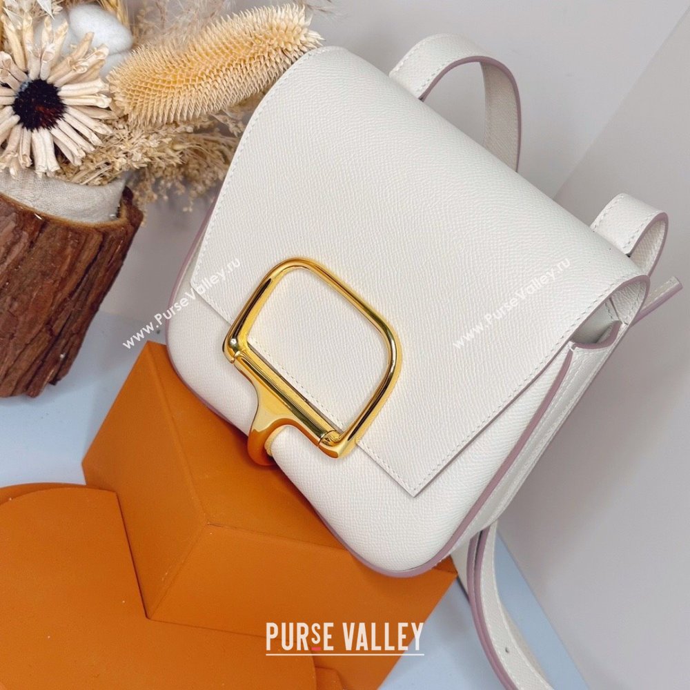 Hermes Della Cavalleria Mini Bag in Epsom Leather White/Gold 2024(Handmade) (XYA-24073005)