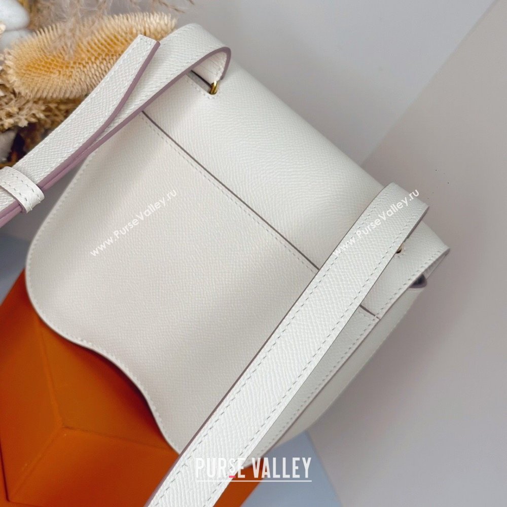 Hermes Della Cavalleria Mini Bag in Epsom Leather White/Gold 2024(Handmade) (XYA-24073005)