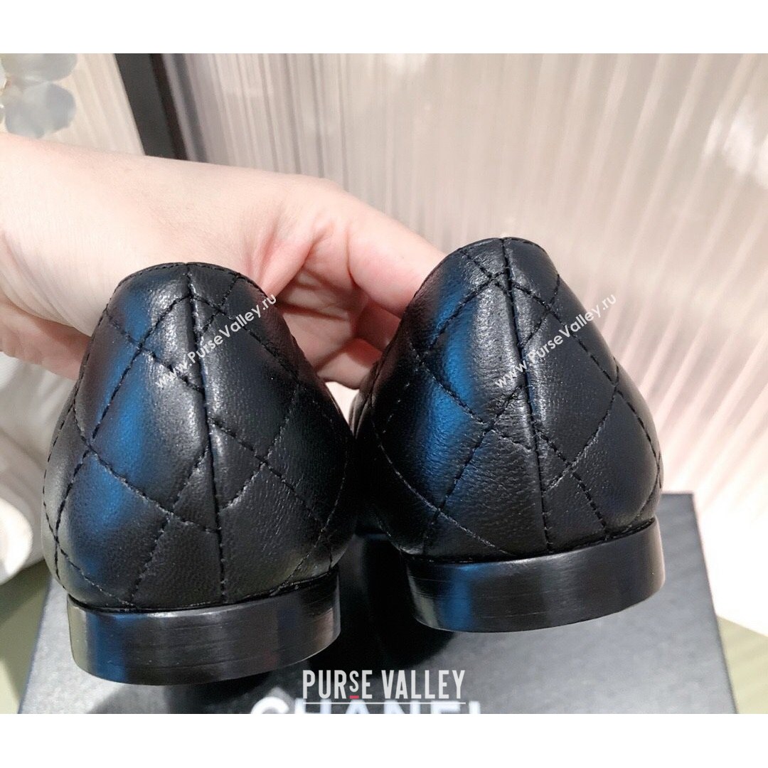 Chanel Leather Foldover Ballerinas Black 2021 (KL-21081620)