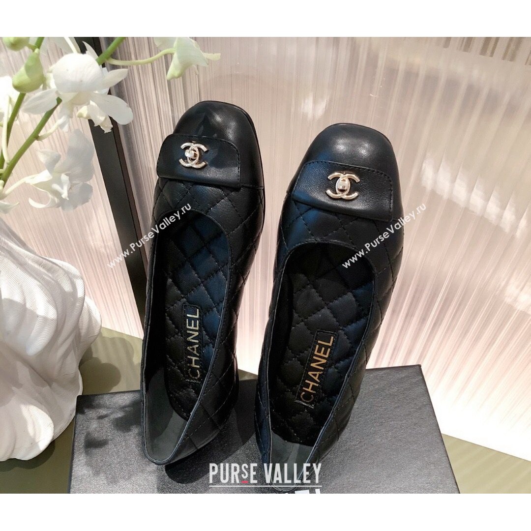 Chanel Leather Foldover Ballerinas Black 2021 (KL-21081620)