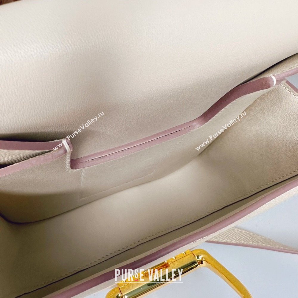 Hermes Della Cavalleria Mini Bag in Epsom Leather White/Gold 2024(Handmade) (XYA-24073005)