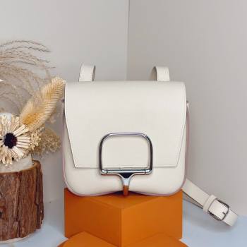 Hermes Della Cavalleria Mini Bag in Epsom Leather White/Silver 2024(Handmade) (XYA-24073006)