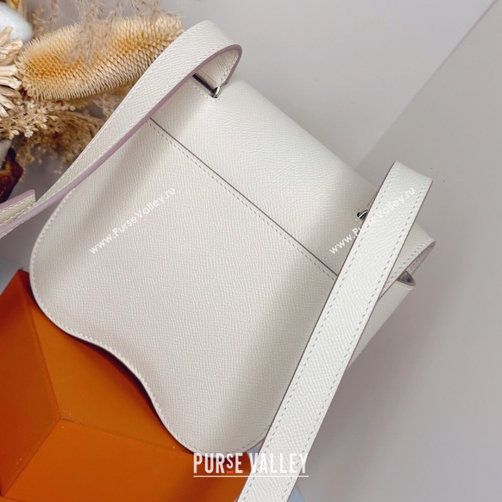 Hermes Della Cavalleria Mini Bag in Epsom Leather White/Silver 2024(Handmade) (XYA-24073006)