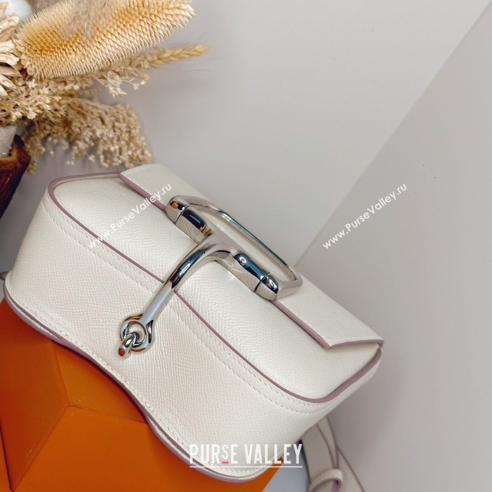 Hermes Della Cavalleria Mini Bag in Epsom Leather White/Silver 2024(Handmade) (XYA-24073006)