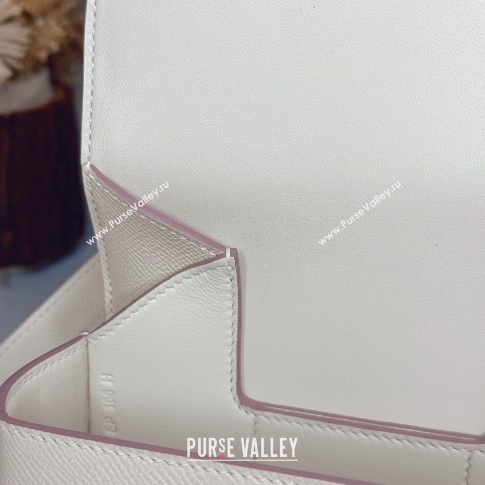 Hermes Della Cavalleria Mini Bag in Epsom Leather White/Silver 2024(Handmade) (XYA-24073006)