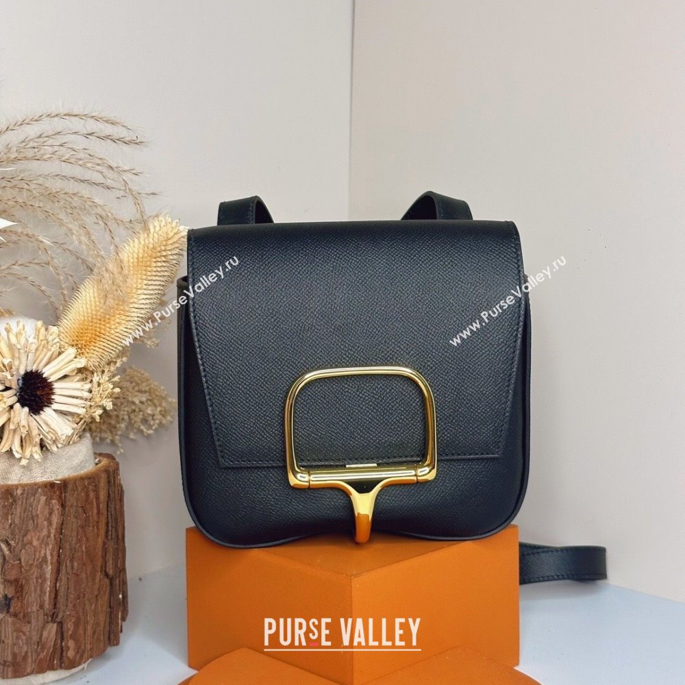 Hermes Della Cavalleria Mini Bag in Epsom Leather Black/Gold 2024(Handmade) (XYA-24073008)