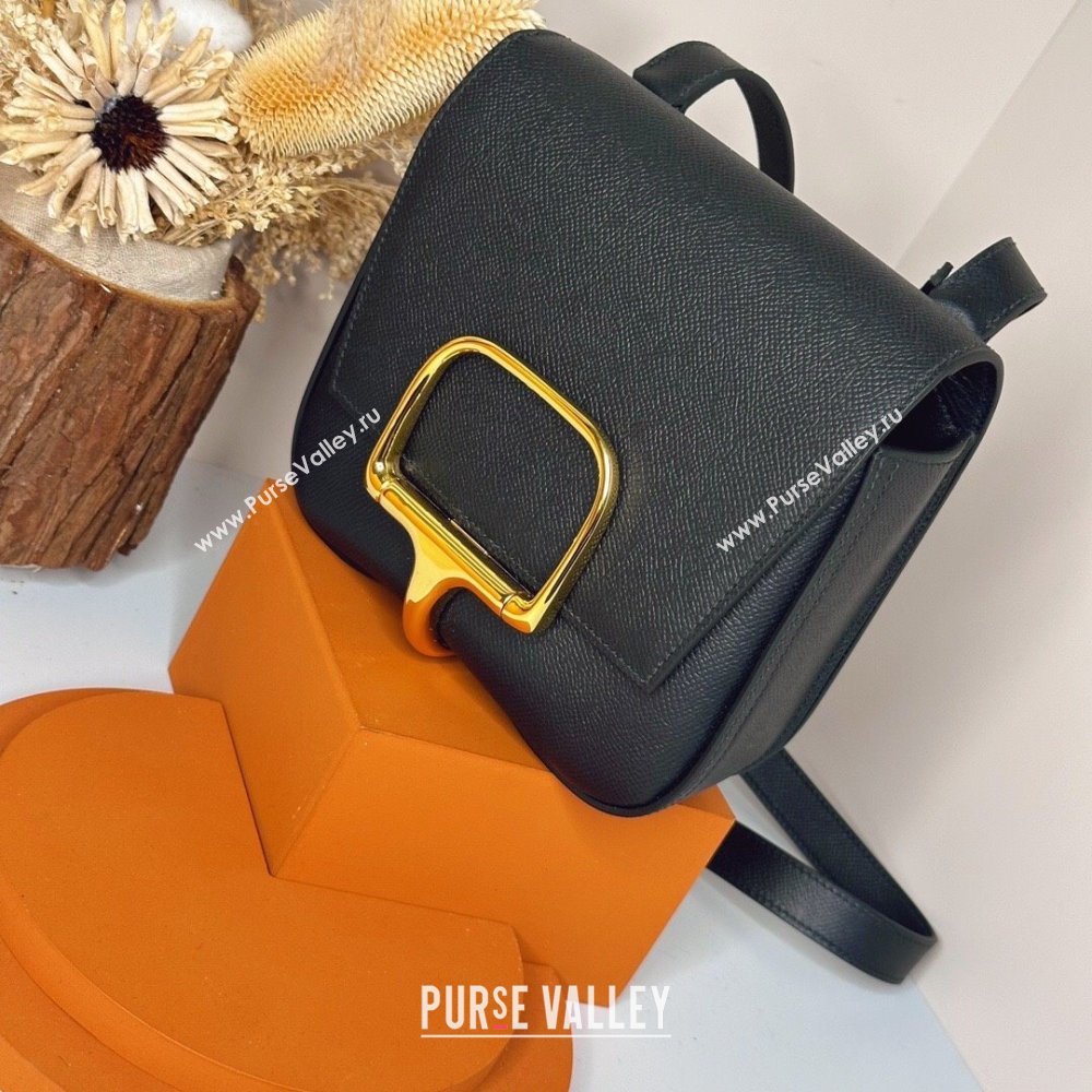 Hermes Della Cavalleria Mini Bag in Epsom Leather Black/Gold 2024(Handmade) (XYA-24073008)